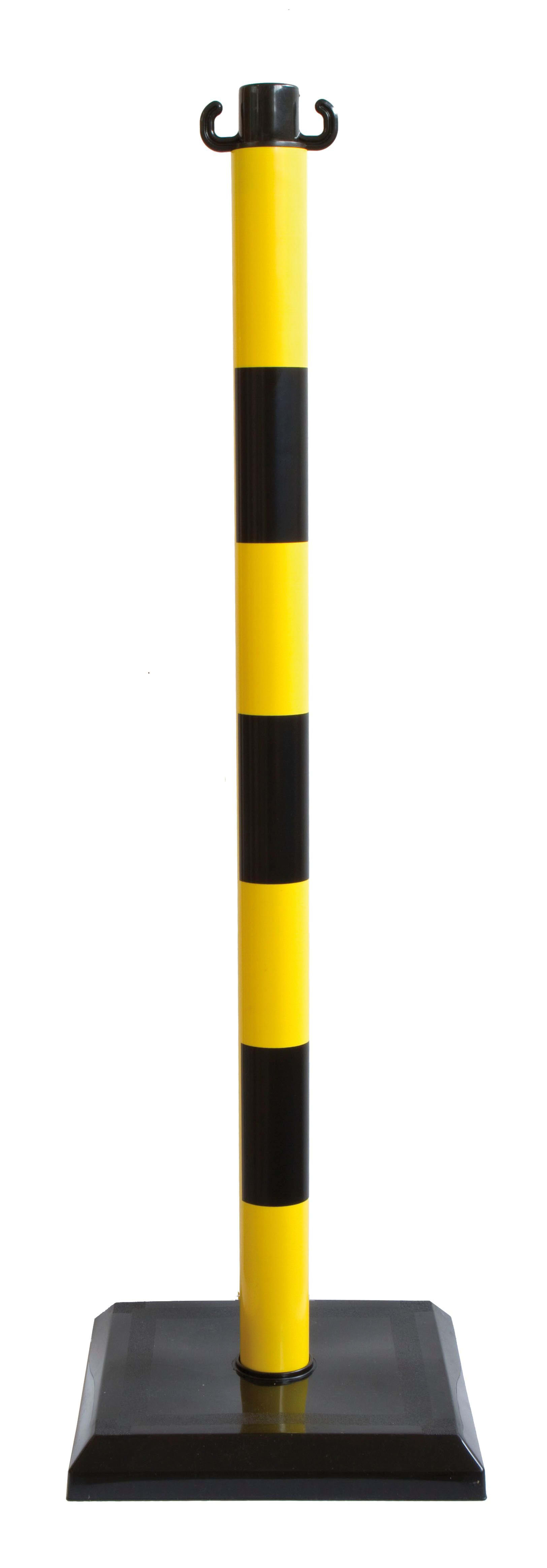Catu - Balise PVC de signalisation "SUPPORT DE CHAINE" socle lestée jaune et noir