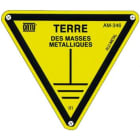 Catu - Pancarte triangulaire en alu. (ep. 0,5 mm) pour identification terre masses.