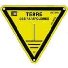 Catu - Pancarte triangulaire en alu. (ep. 0,5 mm) pour identification terre parad.