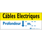 Catu - Plaque alumétal de signalisation "CABLES ÉLECTRIQUES PROFONDEUR" 200 x 80 mm.