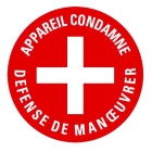 Catu - Macaron PVC de signalisation "APPAREIL CONDAMNÉ" Ø 60 mm. Code Enedis : 3700104.