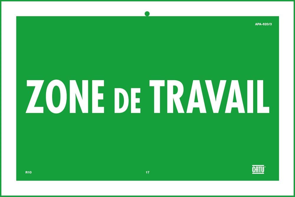 Catu - Affiche aimantée plastique "Limite de zone de travail" 300 x 200 mm.