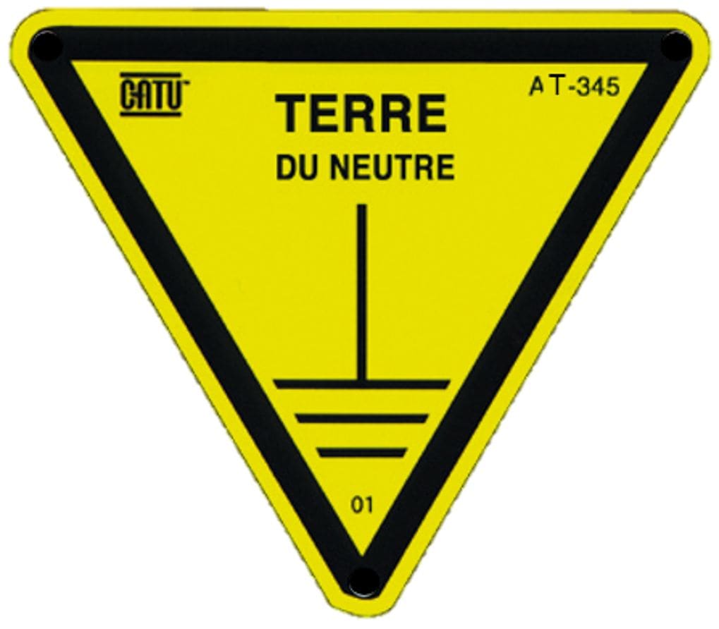 Catu - Etiquette PVC autocollante d'identification "TERRE DU NEUTRE" 70 mm.