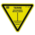 Catu - Etiquette PVC autocollante d'identification "TERRE ? MÉTALLIQUES" 70 mm.