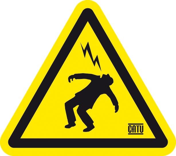 Catu - Etiquette de signalisation "homme foudroyé" 100 mm.