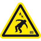 Catu - Etiquette de signalisation "homme foudroyé" 100 mm.
