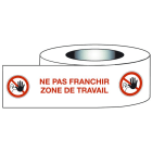 Catu - Ruban adhésif de sécurité "NE PAS FRANCHIR ZONE DE TRAVAIL" 100 x 50 mm.
