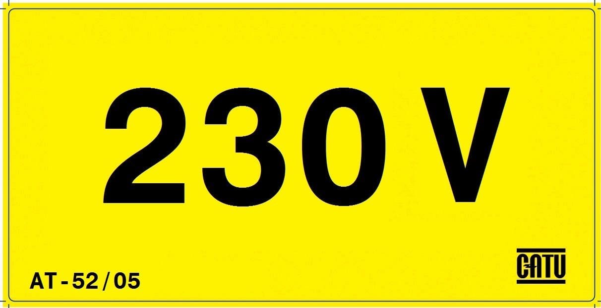 Catu - Etiquette adhésive pour présence de "230V". Dévidoir de 30 unités.
