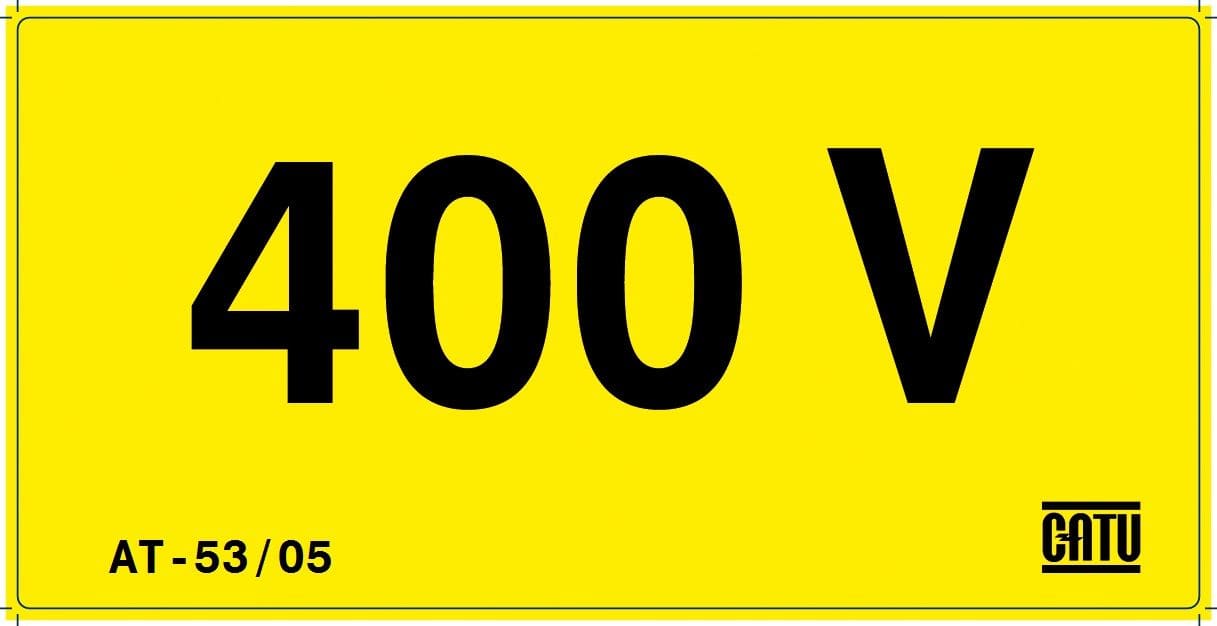 Catu - Étiquette PVC autocollante d'identification "400 V" 50 x 25 mm.