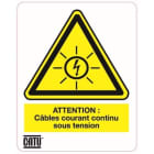 Catu - Planche de 12 étiquettes autocollantes "Att" pour installations photovoltaïques.