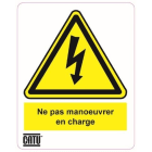 Catu - Planche de 12 étiquettes autocollantes "NPM" pour installations photovoltaïques.