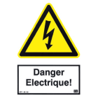 Catu - Lot de 5 affiches rigides autocollantes "danger électrique" 300 x 200 mm.