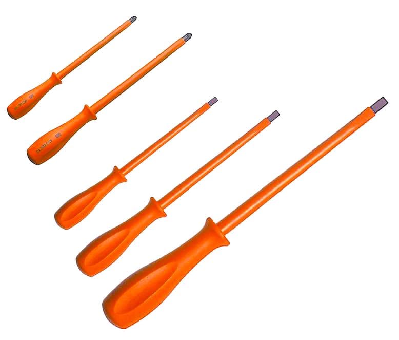 Catu - Kit 5 tournevis isolés pour travaux sous tension conforme IEC 60900