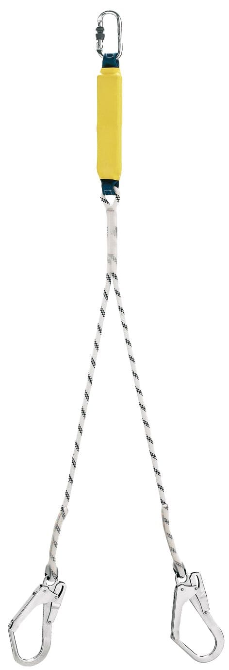 Catu - Longe double avec absorbeur d'énergie pr fixation sur harnais