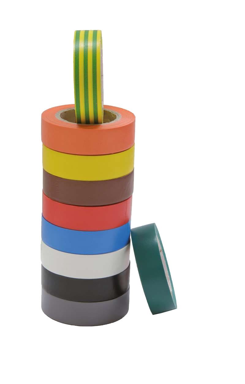 Catu - Lot de 10 rubans adhesifs isolants couleurs variées.