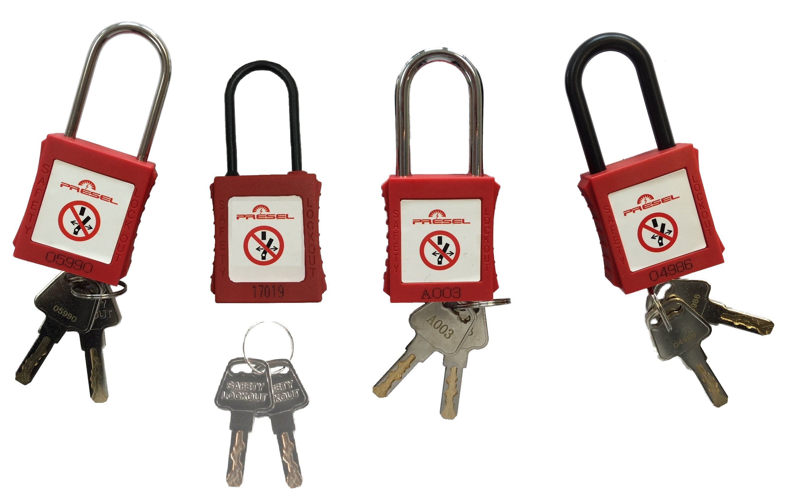 Catu - cadenas plastique rouge anse metal 4mm clé aléatoire Z