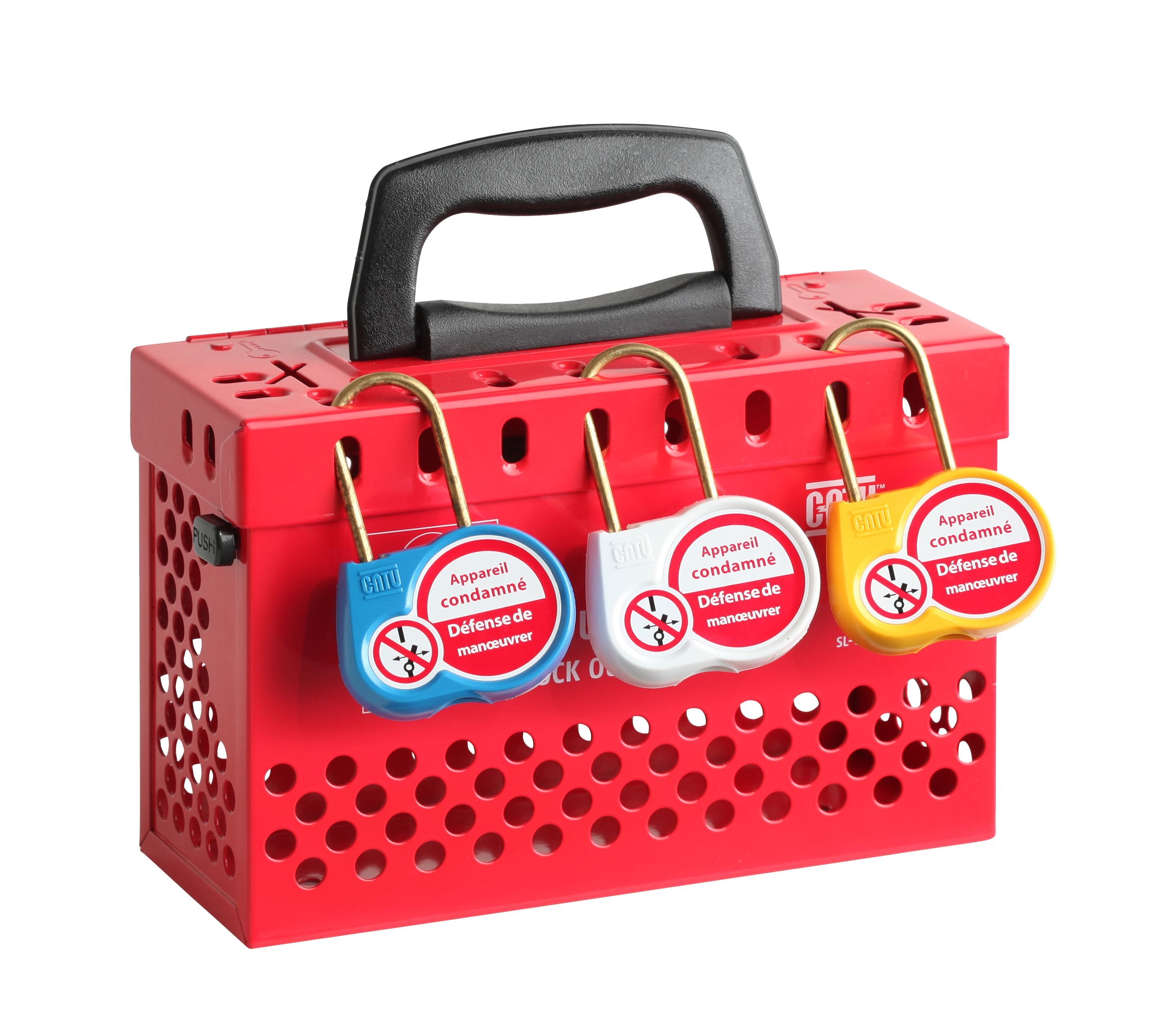 Catu - Boîte de consignation de groupe rouge pour stockage des clés des cadenas .