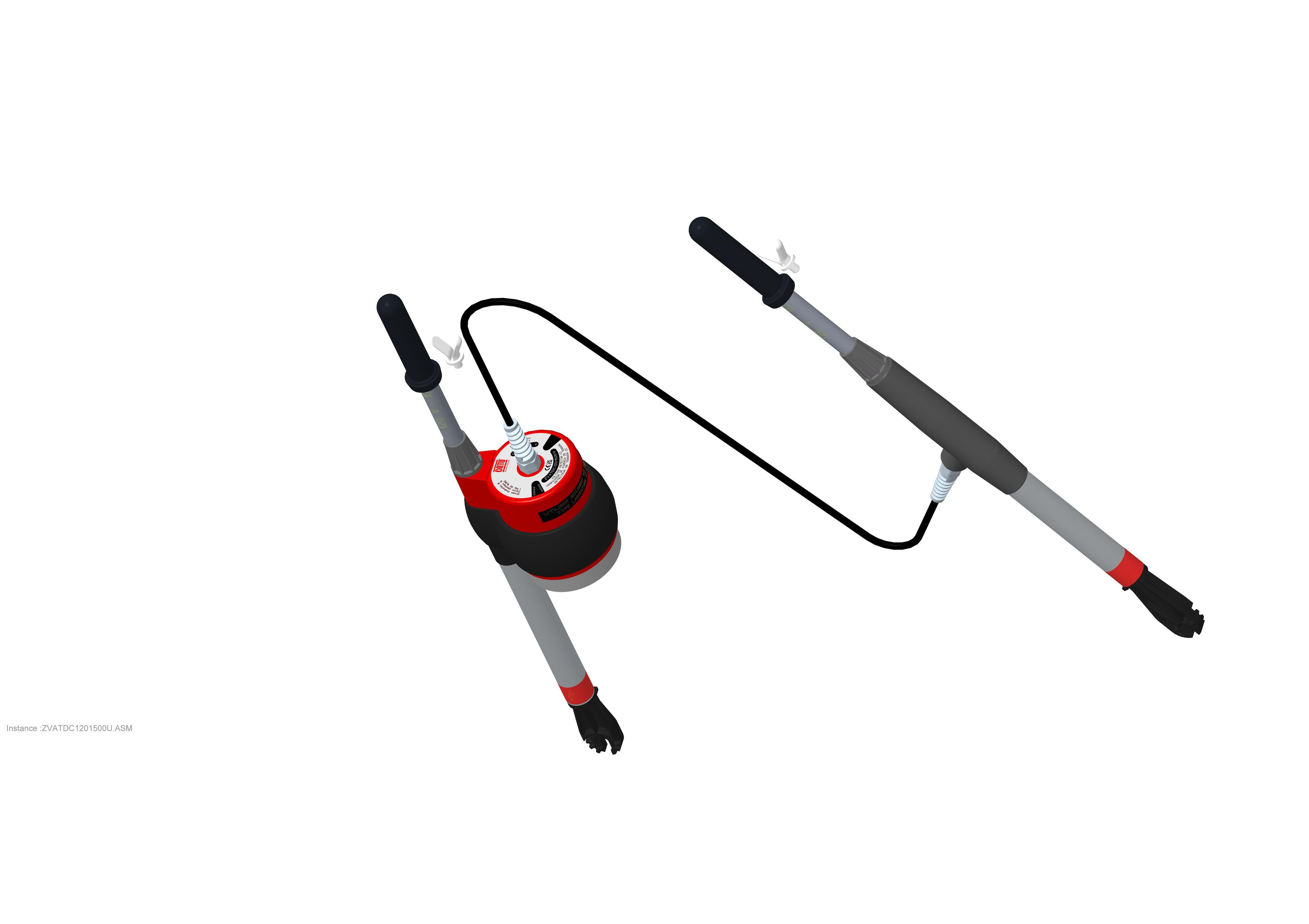 Catu - Détecteur de tension DC bipolaire 120-1500 V DC. Pointes Ø8 mm. Cable 2 m.