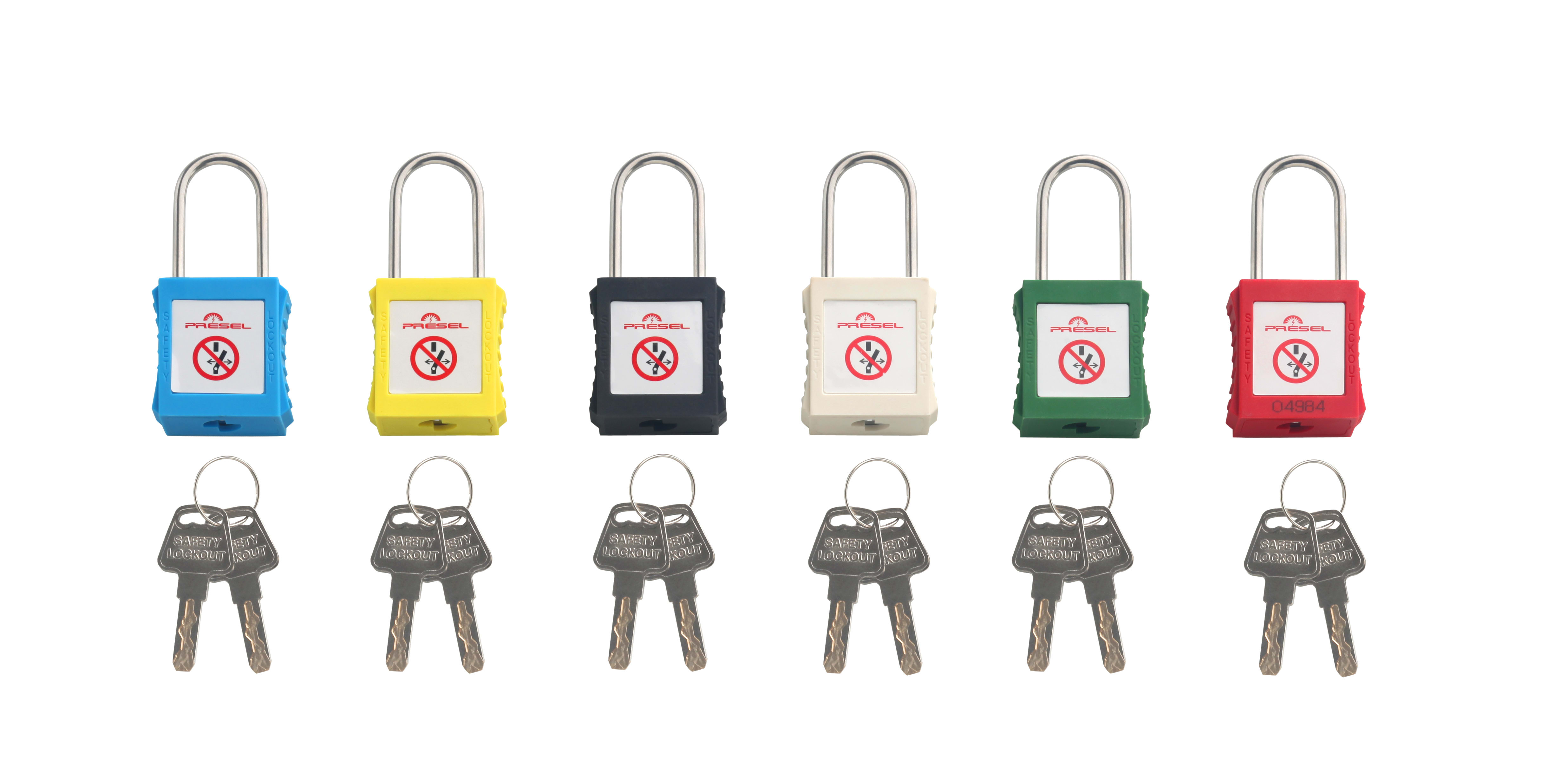 Catu - cadenas plastique rouge anse metal 4mm clé identique A5