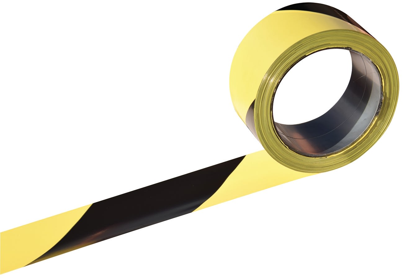 Catu - Ruban de signalisation pour chantier 50mm x 100m jaune et noir