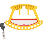 Catu - Poignée porte-cadenas en PVC jaune, avec porte -clés intégré.