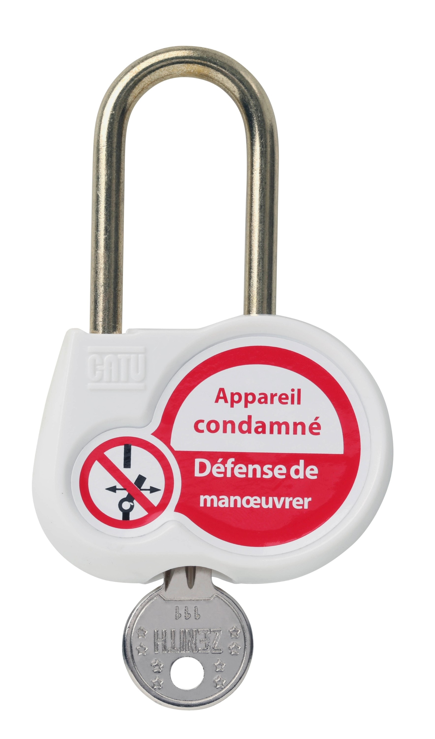 Catu - Cadenas blanc anse 50mm diamètre 6mm clé aléatoire.