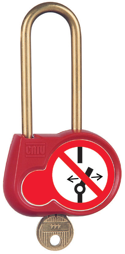 Catu - Cadenas rouge anse 50mm diamètre 6mm, export.