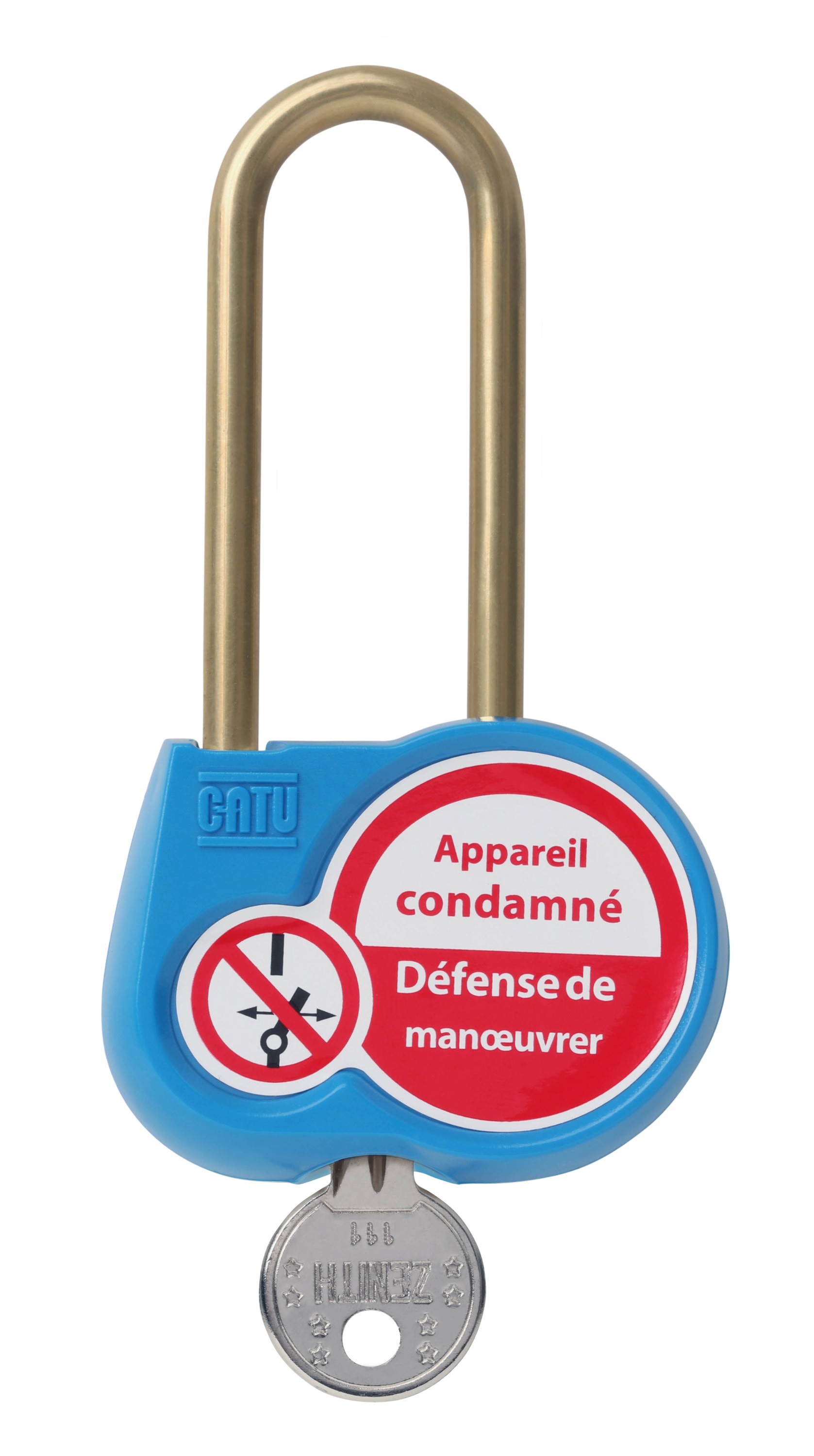 Catu - Cadenas jaune anse 70mm diamètre 6mm clé aléatoire.