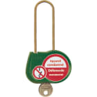 Catu - Cadenas vert anse 70mm diamètre 4mm clé à définir -"Appareil condamné".