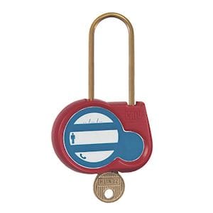 Catu - Cadenas rouge anse 70mm diamètre 4mm clé 222.