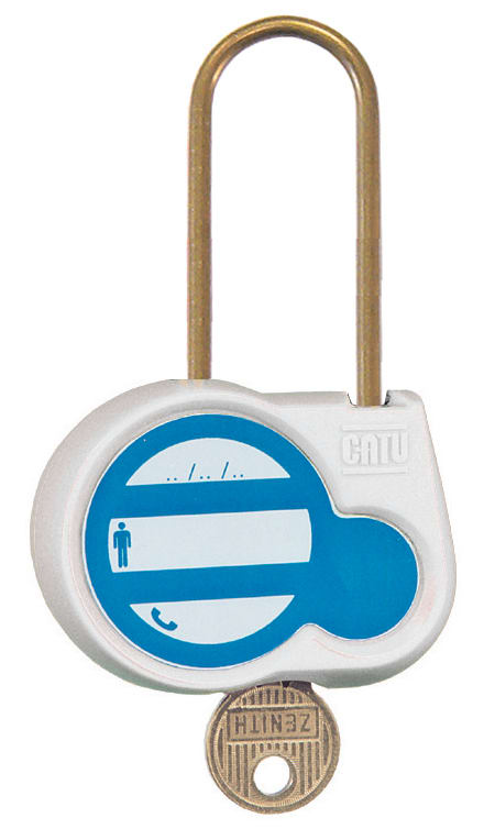 Catu - Cadenas blanc anse 50mm diamètre 4mm clé aléatoire.