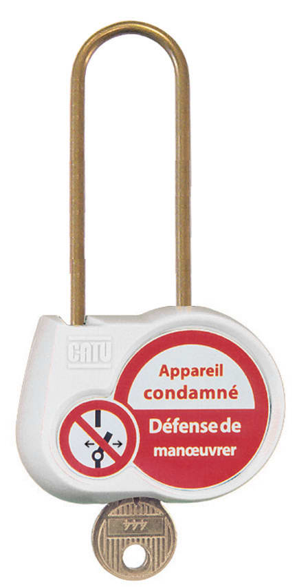 Catu - Cadenas blanc anse 70mm diamètre 4mm clé à définir export.