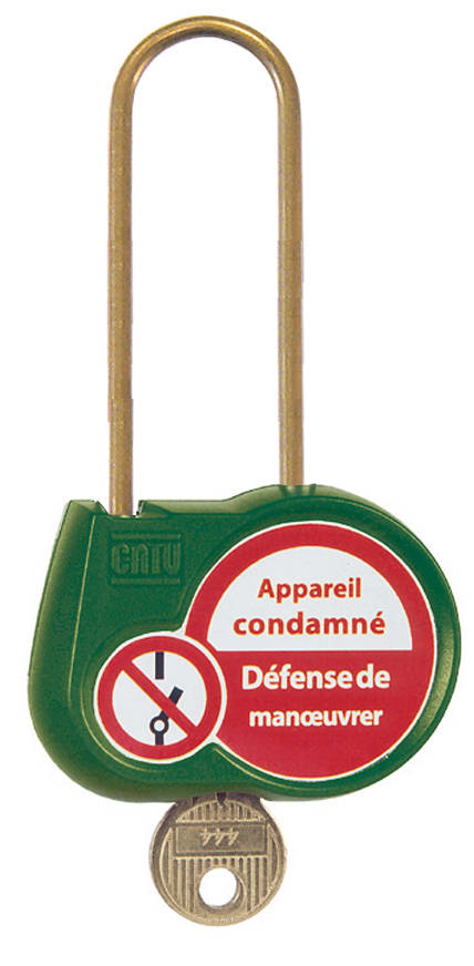 Catu - cadenas export vert 70mm d.4mm clé identique 111