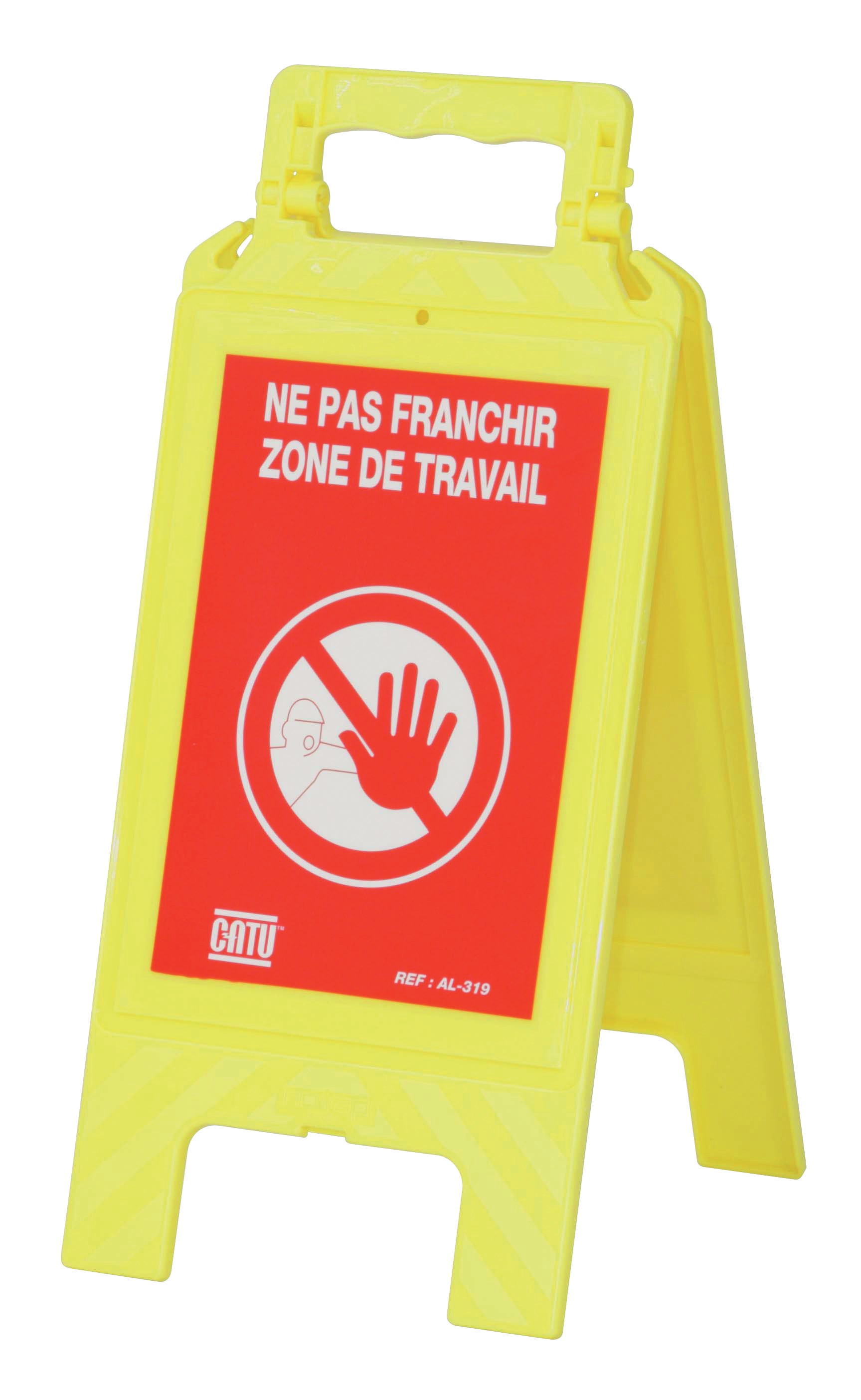 Catu - Lot de 2 balises pliantes "NE PAS FRANCHIR ZONE DE TRAVAIL" avec 5 m de chaîne.