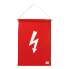 Catu - Fanion de signalisation rectangulaire de danger electrique pictogramme ECLAIR.