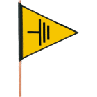 Catu - Fanion triangulaire d'identification des mises a la " TERRE" sur hampe.