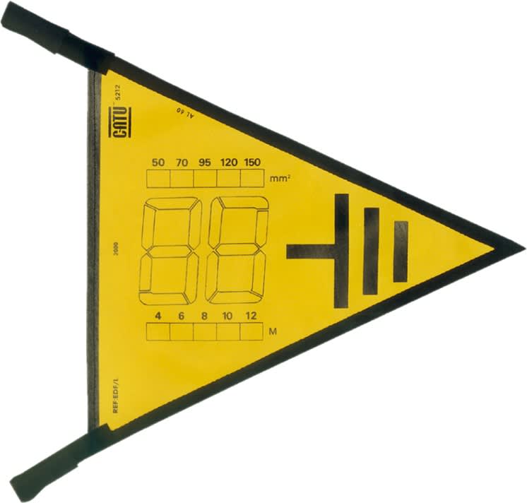 Catu - Fanion de signalisation triangulaire « Grounding » avec velcro et ?illets.