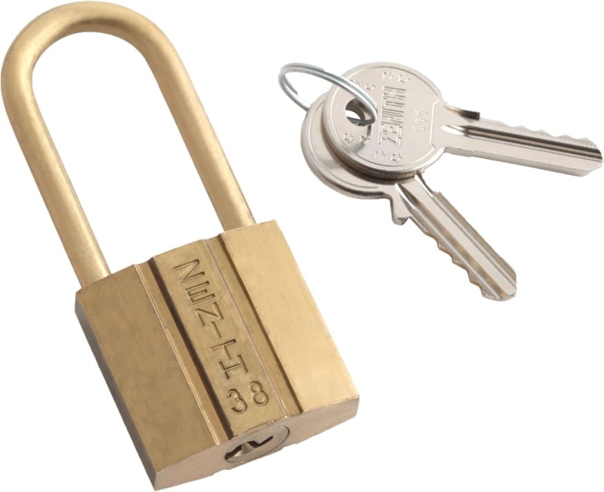 Catu - Cadenas de condamnation en laiton sans coques. Anse 50 mm Ø 6 mm. Clé : 111.