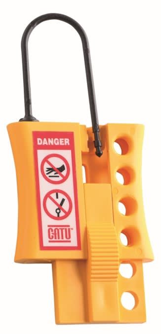 Catu - Condamnateur multiple plastique 4 trous, anse flexible Ø 3 mm.