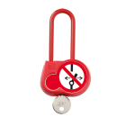 Catu - Cadenas de condamnation rouge, anse isolée H70mm, Clé 111 - Export.