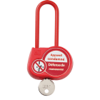 Catu - Cadenas de condamnation rouge, anse isolée H 50 mm Ø 6,2 mm, clé à définir. Exp.