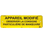 Catu - Affiche informative d'avertissement : "Appareil Modifié?".