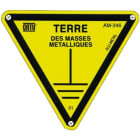 Catu - Pancarte triangulaire en alu. (ep. 0,5 mm) pour identification terre masses.