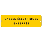 Catu - Plaque alumétal de signalisation "CABLES ÉLECTRIQUES ENTERRÉS" 200 x 60 mm.