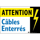 Catu - Plaque alumétal de signalisation "ATTENTION CABLES ENTERRÉS" 300 x 200 mm