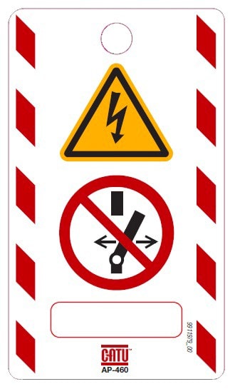 Catu - Lot de 10 affichettes de condamnation 120 x 70 mm.