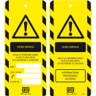Catu - Affichette PVC de signalisation "HORS SERVICE" , dimensions 170 x 75 mm.