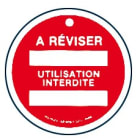 Catu - Macaron PVC de signalisation "A RÉVISER" Ø 100 mm.