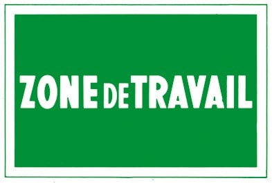 Catu - Affiche Alumétal délimitant une zone de travail. 300 x 200 mm.