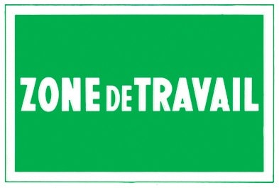 Catu - Affiche plastique "Limite de zone de travail" 300 x 200 mm. Enedis : 3700182.
